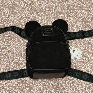 Disney Black Backpack with Mickey Ears and Glove Charm